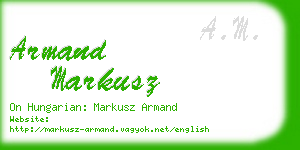 armand markusz business card